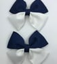 Navy and White Two Tone Double with Bows on Clips (pair) - Image 4