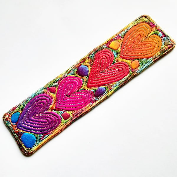 Bookmarks - Textile with Machine Embroidery Bookmark