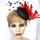 Special red and black fascinator