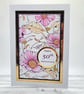 50th Anniversary Card - Golden Wedding Card cosmos flowers 
