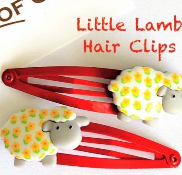 Little Lamb Hair Clips - Sheep Hair Clips - Easter Hair Clips - Easter Gift - fa