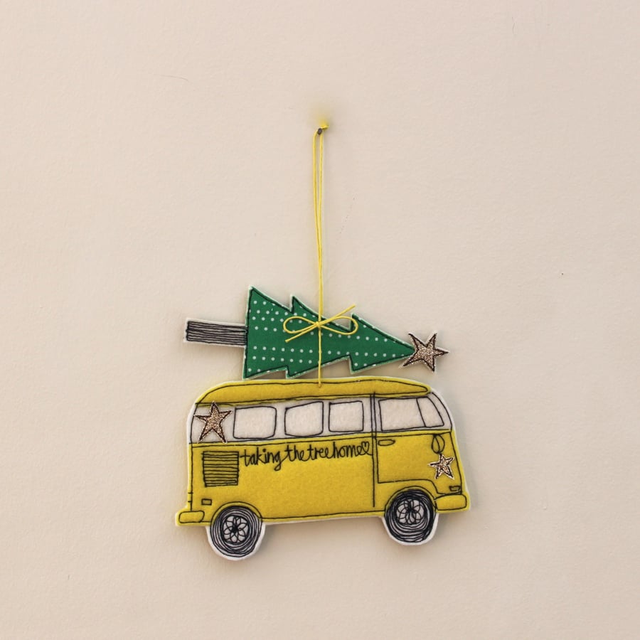 Special Order for Steambearco-Yellow 'Taking the Tree Home'- Hanging Decoration