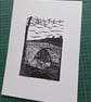 'Ironbridge'. An original handprinted linoprint of Ironbridge in Shropshire. - Image 2