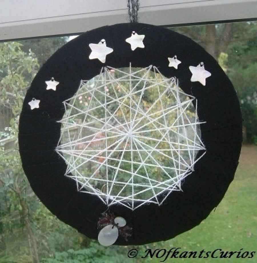 Spider Web at Night hanging decoration or wreath!