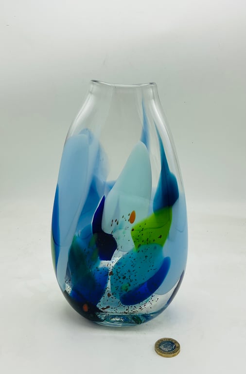 Cool Blues Baby Brushstroke Vase