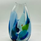 Cool Blues Baby Brushstroke Vase
