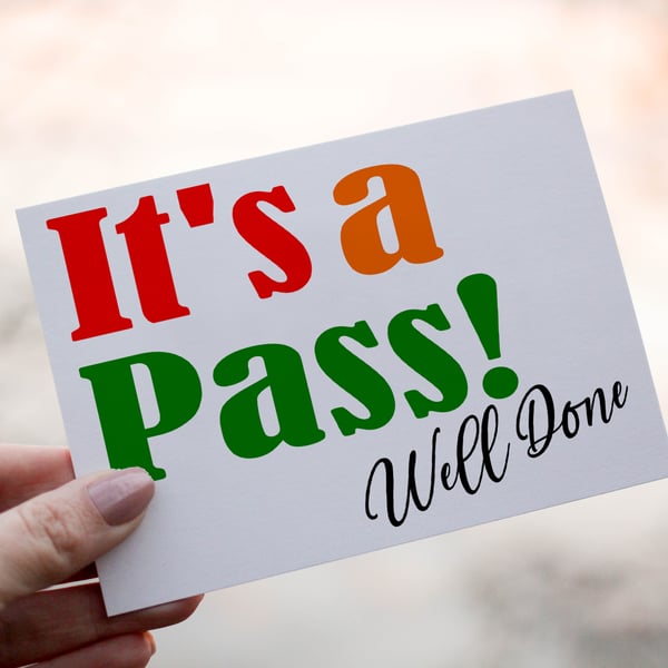 It's A Pass Card, You Passed Card, Driving Test Personalised Card