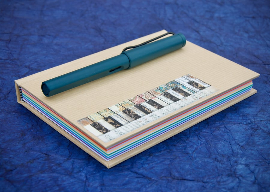 A6 Hardback Notebook with kraft paper cover and piano keyboard motif