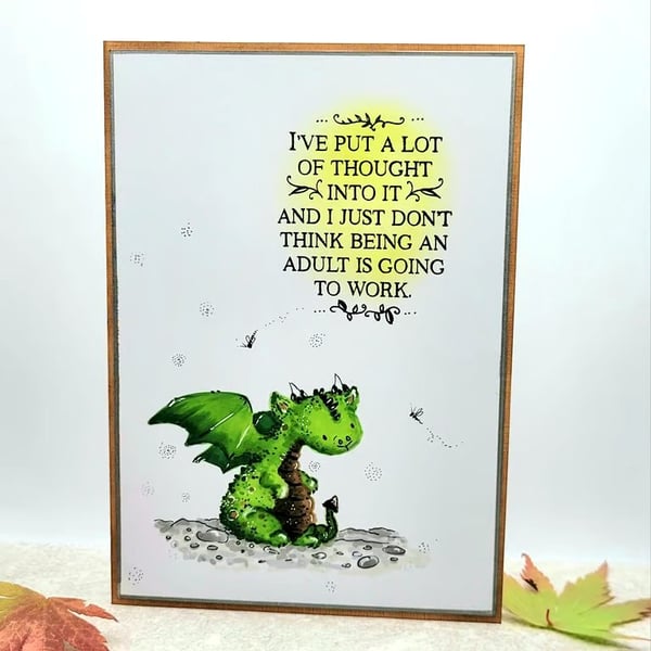 Dragon Card - blank inside, birthday, all occasions, fun card