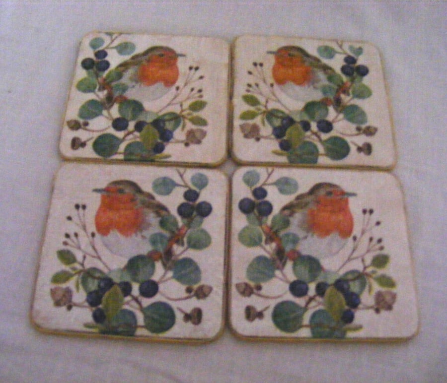Set of 4 Robin Coasters.