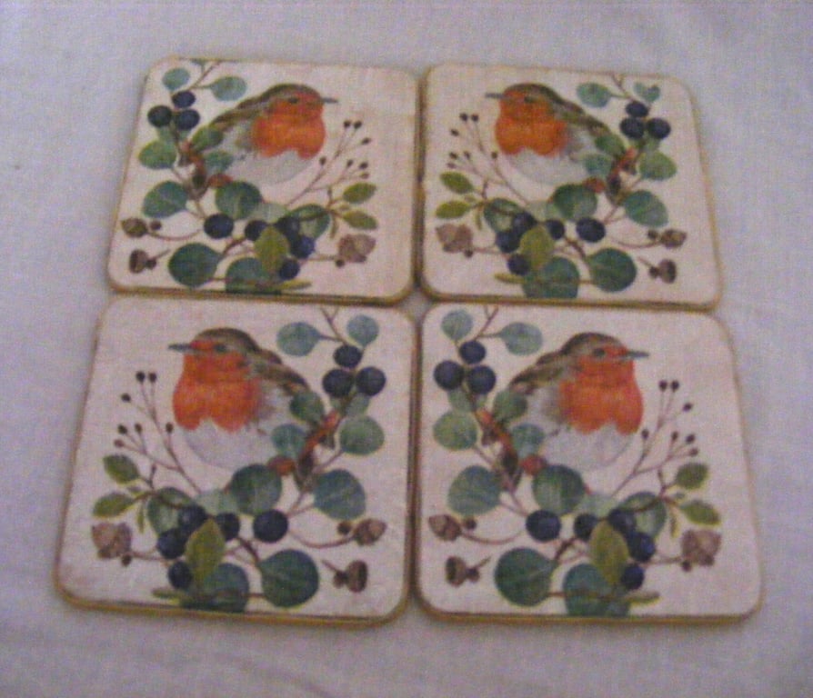 Set of 4 Robin Coasters.