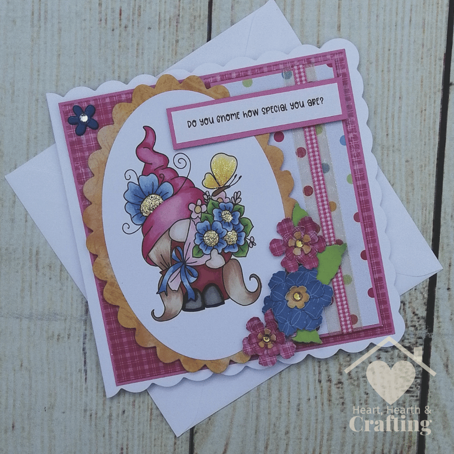 Handmade Lady Gnome Gonk Girl Card -  Do You Gnome How Special You Are?