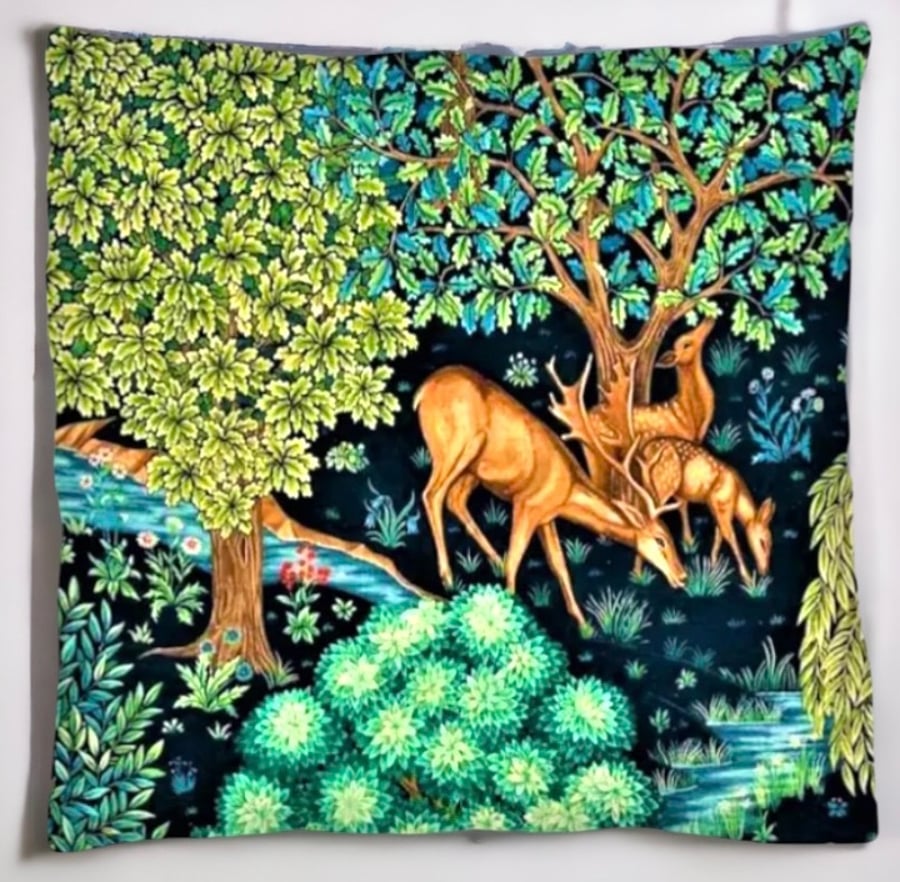 William Morris 'Deer by Brook' Cushion