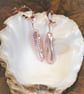 Lilac Pink Biwa Freshwater Pearls & Zircon Rose Gold Silver Open Hoop Earring