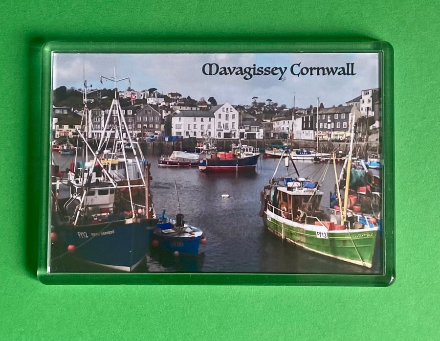 Mavagissey Harbour Cornwall - Jumbo Fridge Magnet