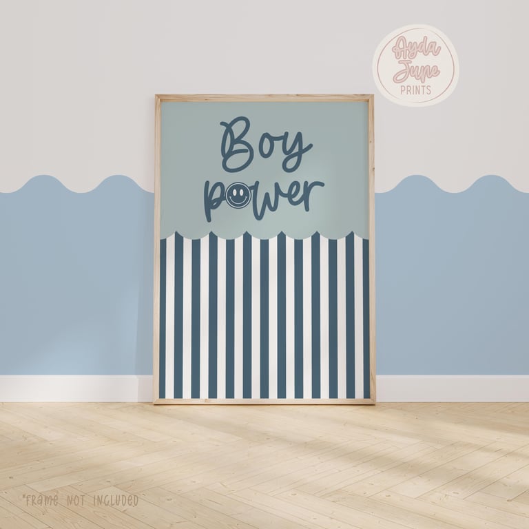 Boy Nursery Print, Boys Bedroom Wall Art, Boy Power Print, Kids Room Decor, Play