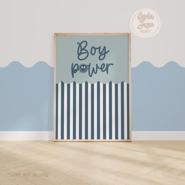 Boy Nursery Print, Boys Bedroom Wall Art, Boy Power Print, Kids Room Decor, Play