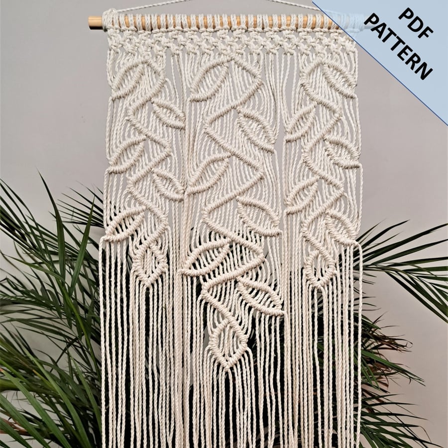 Macrame Wall Hanging Pattern - Hanging Leaves Design