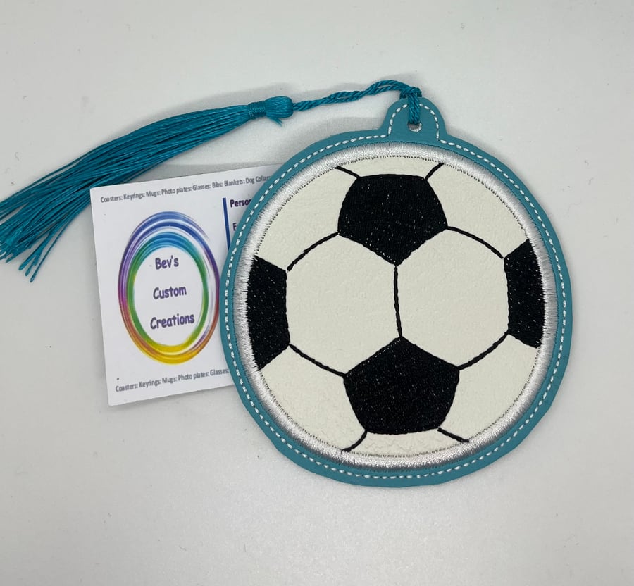 Football embroidered bookmark 