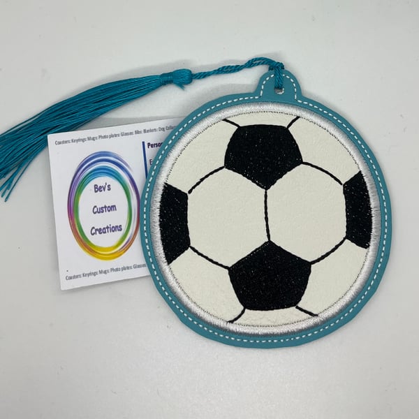 Football embroidered bookmark 