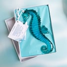 Fused Glass Seahorse - Blues - Teal