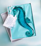 Fused Glass Seahorse - Blues - Teal