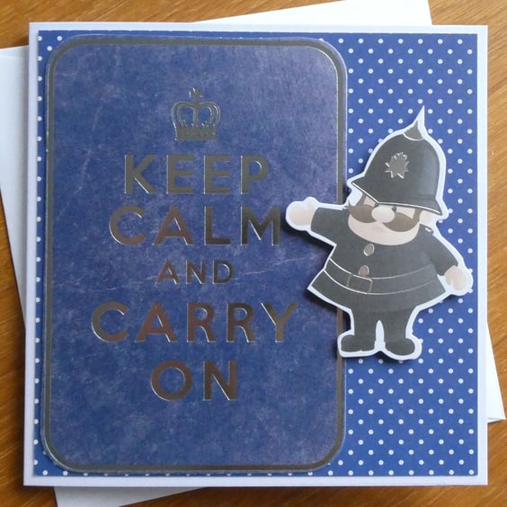 Keep Calm and Carry On Card - Policeman