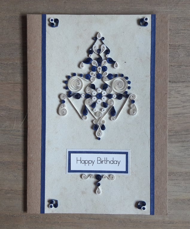 Quilled pattern birthday card
