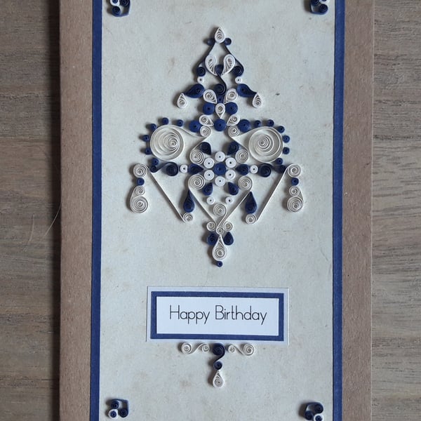 Quilled pattern birthday card