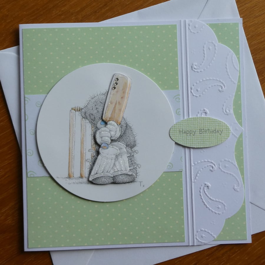 Tatty Teddy Happy Birthday Card - Cricket