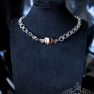 Triple heart chainmail choker 