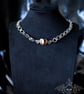 Triple heart chainmail choker 
