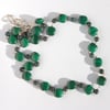 Malachite and bloodstone beaded necklace