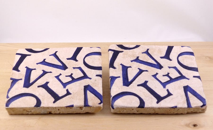 Marble 'Love' Coasters