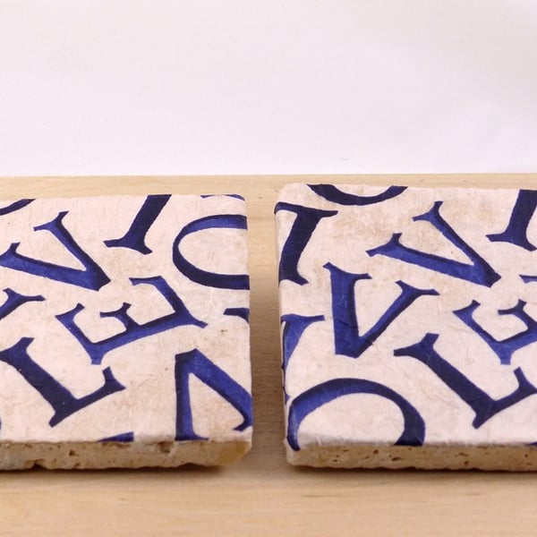 Marble 'Love' Coasters