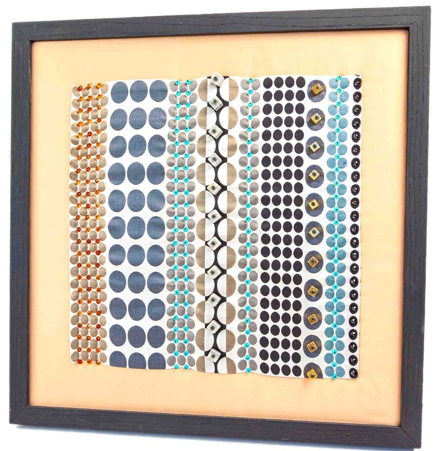 "GEOMETRIC SERIES - one" - FRAMED TEXTILE WALL HANGING