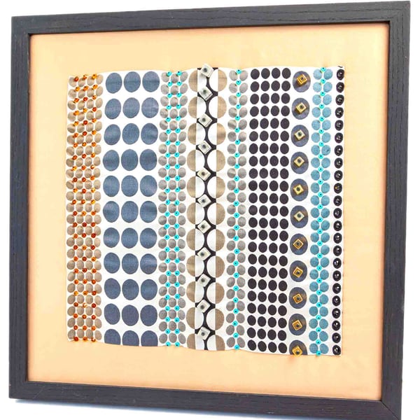 "GEOMETRIC SERIES - one" - FRAMED TEXTILE WALL HANGING