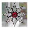 Shiny Star Suncatcher Stained Glass Dichroic Cranberry Handmade 006