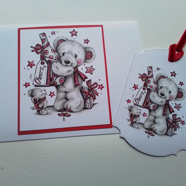 Card and gift tag set. Any occasion card,. Ref 124