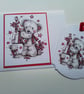 Any occasion card and gift tag set. Birthday card.  Ref 124 - Image 1