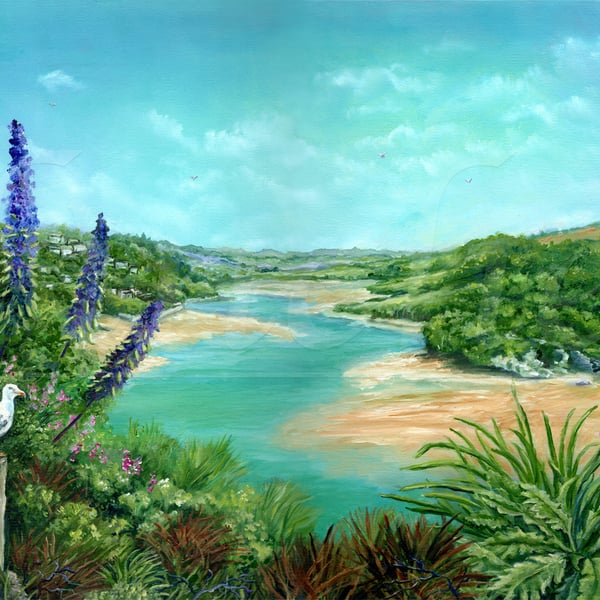 Crantock Bay by the River Gannel Estuary, Cornwall - Print