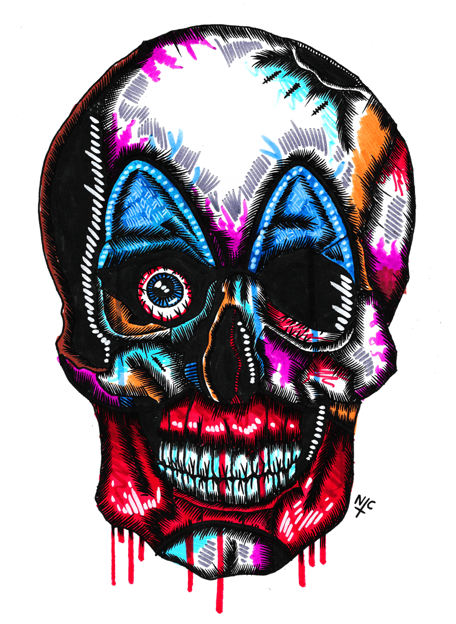 GACY SKULL PRINT