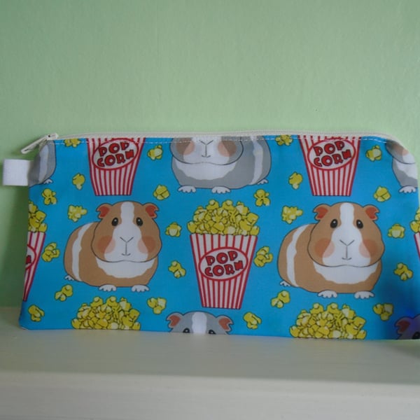 Popcorn & Guinea Pigs Pencil Case or Small Make Up Bag 