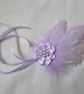 Pale Lilac Feather and Ribbon Regency Style Headpiece Fascinator