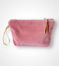 Dusty Pink Seahorses Velvet Makeup Bag - Image 3