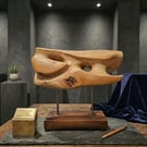 Eroded Horizon cherrywood abstract sculpture 