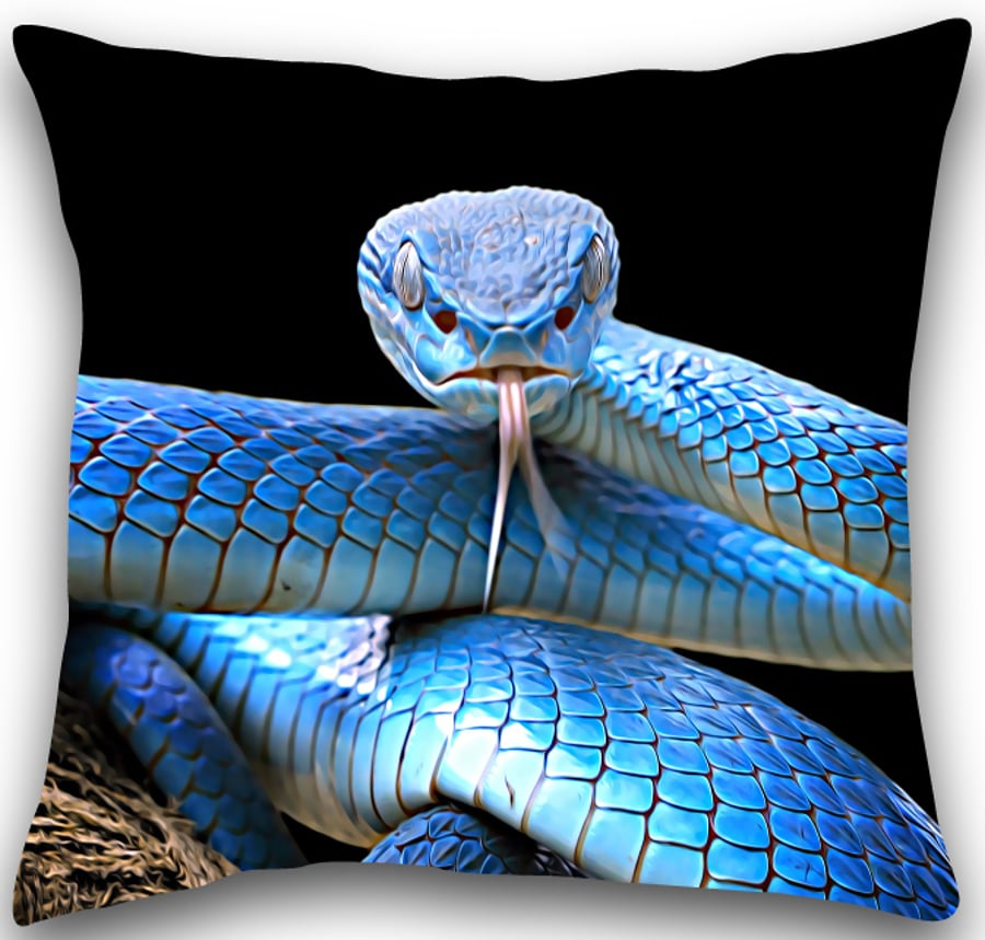 Blue Viper snake Cushion Blue Viper snake pillow 