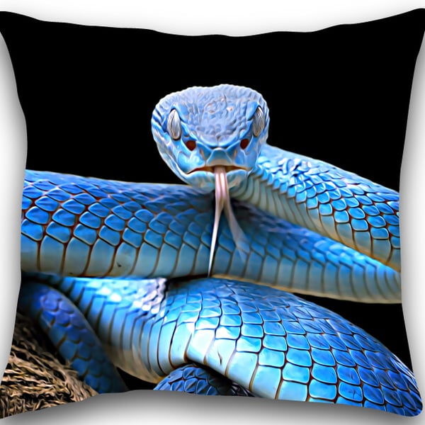 Blue Viper snake Cushion Blue Viper snake pillow 