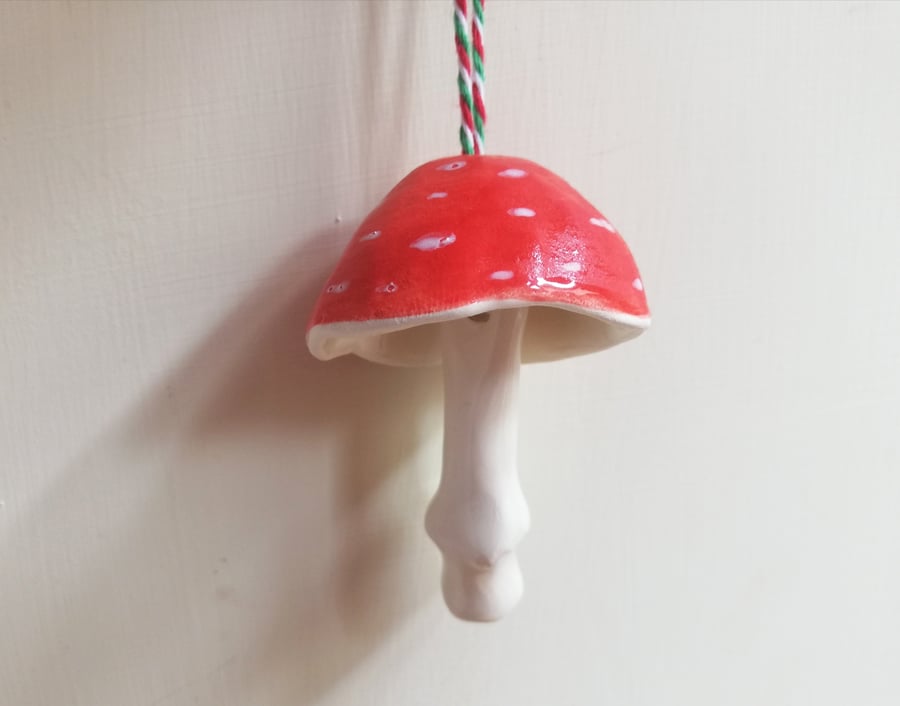 Red spotty mushroom decoration Handmade fly agaric funghi decor