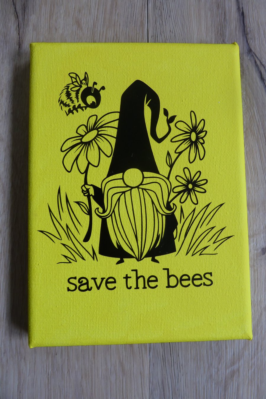 save the bees gnome canvas